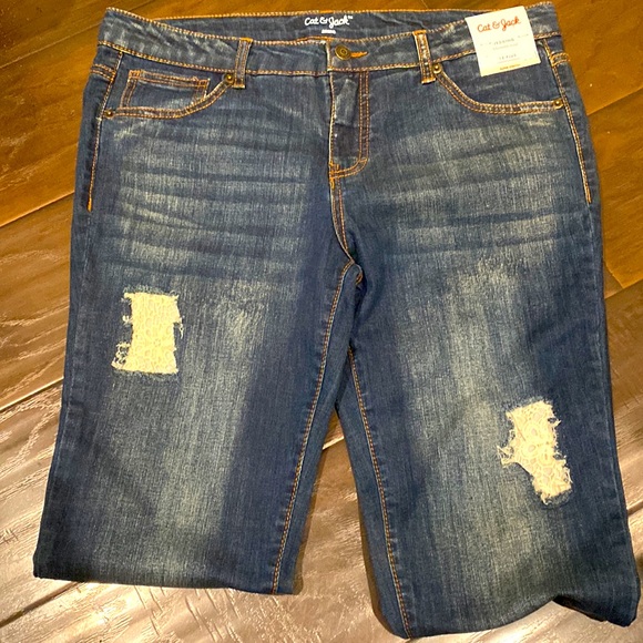 Cat & Jack Super Stretch  Distressed Jegging size 18 plus Adjustable Waist NWT - Picture 2 of 9